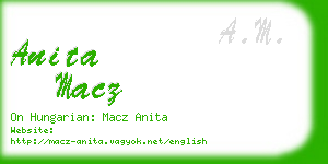 anita macz business card